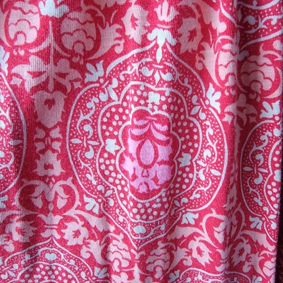 Boden Women's Tie Back Jersey Maxi Dress sz 14R Poinsettia Exotic Tile Ruffle - Picture 5 of 9